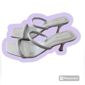 Silver Express Kitten Heels Size 8